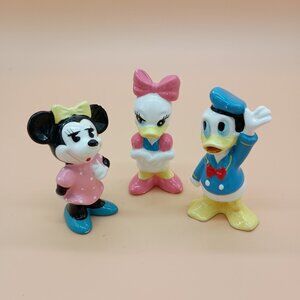 Set of 3 Vintage Disney Figurines Donald Daisy Minnie Japan READ